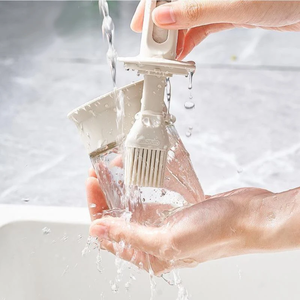 BPA-Free 1pc Oil Dispenser Bottle Heat-Resistant Silicone Brush Set for Baking Cooking <b>BBQ</b> Kitchen Outdoor Picnics Glass - Product Image 4