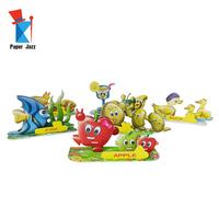 Puzzle 3D en papier sur le thème des animaux de dessin animé : Canard, Poisson, Pomme, Tomate, Hamburger, Crème glacée – Apprentissage précoce pour enfants, décoration de bureau à assembler