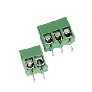 Conector de terminal de parafuso de 3.5mm, conector de 2 pinos e 3 pinos retos, fio de cobre verde, blocos de terminais pcb