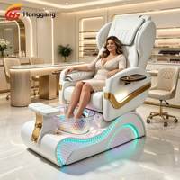 Fauteuil de pédicure électrique moderne avec siège inclinable, fonctions de massage, massage Human Touch, drainage automatique, spa pour les ongles