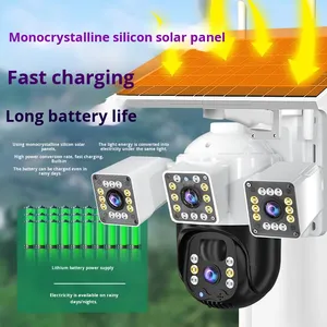 V360pro ngoài trời năng lượng mặt trời kích hoạt không thấm nước <span class=keywords><strong>IP</strong></span> <span class=keywords><strong>Camera</strong></span> <span class=keywords><strong>4</strong></span> ống kính 3 màn hình 3MP điều khiển từ xa đầy đủ màu sắc phát hiện tầm nhìn ban đêm - Product Image 4