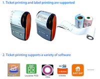 617-R58P Printer Label dan Pemotong Stiker Termal Mini Portabel untuk Smartphone, Cocok untuk Rumah