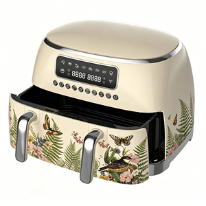 Retro Double Air Fryer 10L Large Capacity Dual <b>Basket</b> Air Fryer Digital Vintage Style Oil-Free Healthy Cooker for Home Use 1. 36 - Product Image 2
