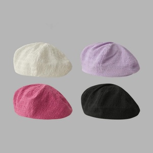 Béret en tissu importé de Corée pour filles, fin et texturé, style artiste, mignon et original, idéal pour l'été et les occasions décontractées - Product Image 5