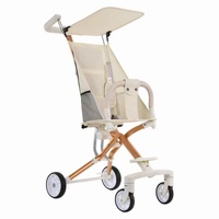 Poussette bébé légère de haute qualité à 4 roues, pliable, chariot de luxe avec cadre en alliage d'aluminium, poussette simple pour enfants
