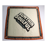 Foulard carré en soie imprimé pour femme, 55 cm, motif personnalisé numérique, ourlet cousu à la machine