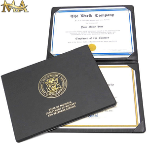 Chuyên nghiệp tùy chỉnh tất cả các kích cỡ có sẵn da giấy chứng nhận chủ thư <span class=keywords><strong>m</strong></span>ục - Product Image 1