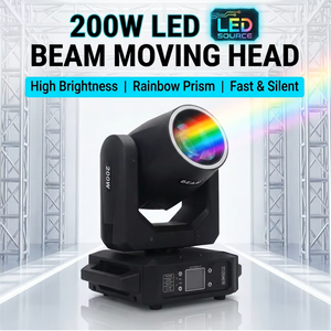 Professional 200W LED Beam Moving Head <strong>Light</strong> with <strong>Rainbow</strong> Prism, Ultra Bright Sharpy Stage Lighting for Concerts, DJ &amp; Events - Product Image 2