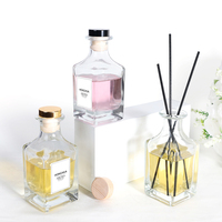 Diffuseur de parfum carré en verre pour huiles essentielles – Bouteille vide pour emballage d'aromathérapie