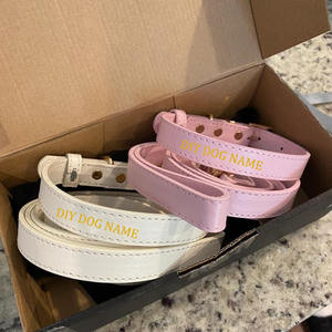 Minimalist PU Leather <b>Dog</b> <b>Collar</b> Adjustable <b>Waterproof</b> Pet <b>Collar</b> for Daily Walking Custom Logo Available - Product Image 6