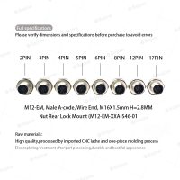 Câble d'alimentation M12 4 broches, prise femelle industrielle à fixation frontale pour soudage, stockage d'énergie, étanche IP67, cuivre 200A, aluminium PC