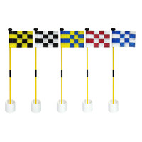 Ensemble de mini-drapeaux de golf personnalisés avec coupelles, en fibre de verre de 3 pieds, pour putting green, avec coupelle de trou et poteau, pour jardin