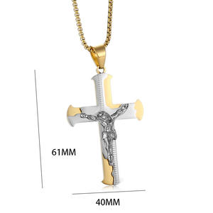 Faith Based Best Jesus Crucifix Religious <b>Cross</b> Pvd Stainless Steel Pendants Fine Fashion Jewelry Necklaces for <b>Men</b> 2024 - Product Image 2