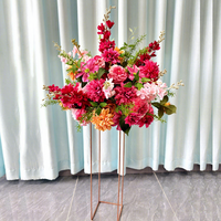 Boule de fleurs artificielles de luxe personnalisée DREA, arrangement de roses en soie rose, grandes décorations de table et centres de table pour mariage et banquets