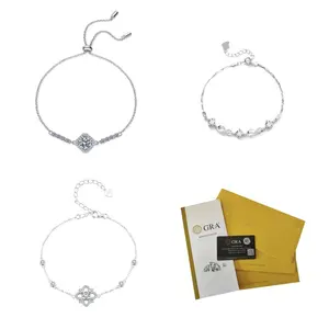 Moissanite joyería fina pulseras brazaletes 925 pulseras de plata esterlina fina moissanite pulsera