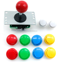 Kit DIY stik arkade SANWA, USB PC PS/3 IOS Android All-In-One Game MAME Encoder tombol Zero Delay Joystick pendorong koin plastik