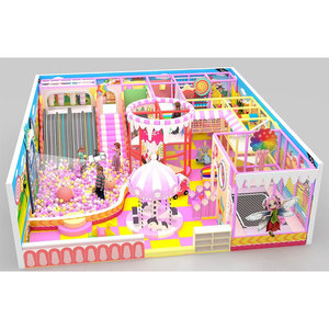 Aire de jeux intérieure Candy, toboggan lumineux à LED, tour araignée, toboggan à rouleaux, carrousel, structure d'escalade, trampoline, 9*11*3M, 95m², 1050 pieds carrés - Product Image 1