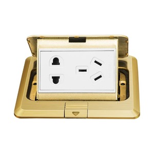 Floor <b>Socket</b> Brass Brushed Gold Finish IP44 Waterproof For Home Use - Product Image 2
