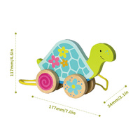 Jouet en bois à tirer en forme de tortue, pour la marche précoce, interactif et éducatif pour les enfants