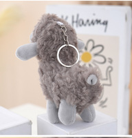 Porte-clés Mignon Mini Mouton en Peluche Dessin Animé, Jouet en Peluche 3D Doux et Moelleux, Breloque de Sac en Forme de Chèvre Kawaii ou Agneau