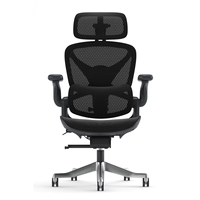 Chaise de bureau ergonomique moderne en maille nylon avec appui-tête 5D, soutien lombaire réglable, accoudoirs en PU et repose-pieds extractible pour bureau à domicile