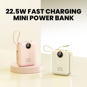 พาวเวอร์แบงค์ดิจิตอลแบบกำหนดเอง PD 22.5W ความจุ 10000mah พร้อมสายในตัว ของขวัญโปรโมชั่น พาวเวอร์แบงค์ขนาดเล็กพกพาสะดวกสำหรับโทรศัพท์ - Product Image 5