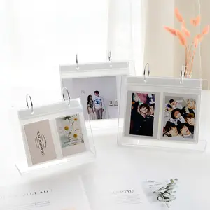 อะคริลิ Photocard Binder สก์ท็อปยืนปฏิทินสไตล์อัลบั้มรูปเหมาะสำหรับ3 "4" 5 "6" ภาพถ่ายหรือบัตร