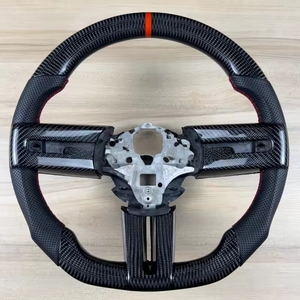 Volante Deportivo de Fibra de Carbono Real para <span class=keywords><strong>Ford</strong></span> <span class=keywords><strong>Mustang</strong></span> GT 2005 2006 <span class=keywords><strong>2007</strong></span> 2008 2009, Cuero Perforado de Alta Calidad, Estilo Personalizado - Product Image 2