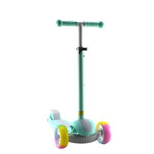 Adjustable Height Folding <strong>Green</strong> pink Girls Flashing Light up Steel 3-wheeler Kick <strong>Scooter</strong> with Helmet Kit - Product Image 6