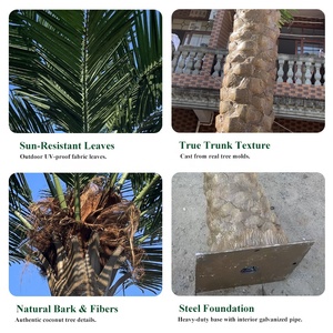 Grande <span class=keywords><strong>Palma</strong></span> Artificiale da Esterno Resistente ai Raggi UV, Albero Finto per Decorazione Paesaggistica di Hotel, Resort, Centri Commerciali e Uso Commerciale - Product Image 3