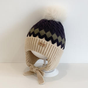 <span class=keywords><strong>Bonnet</strong></span> d'hiver à <span class=keywords><strong>gros</strong></span> pompons <span class=keywords><strong>avec</strong></span> doublure en laine et peluche pour bébé, <span class=keywords><strong>bonnet</strong></span> tricoté pour filles et garçons, accessoires chauds pour enfants, de 0 à 3 ans - Product Image 6