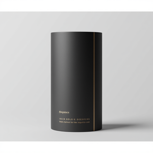 Tube de grains de café de thé en papier kraft écologique personnalisé avec un design élégant en or noir Tube de papier de cylindre en or noir élégant - Product Image 6