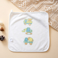 Bavoirs pour bébés et enfants en polaire corail à imprimé dessin animé, blancs, en gros, serviettes essuie-mains jacquard, serviettes personnalisées avec logo, chiffons de nettoyage pour enfants