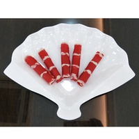 Vaisselle de restaurant commerciale Conception de ventilateur de 10 pouces plaque de mélamine blanche vierge irrégulière