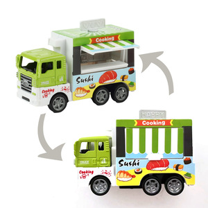 Logotipo personalizado Mini Die Cast Model Car Pull Back Aleación <span class=keywords><strong>de</strong></span> <span class=keywords><strong>juguete</strong></span> Food Truck Niños Diecast Metal Model Car Toys Ice Cream Truck para chico - Product Image 2
