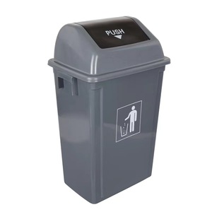 Waste <b>Bin</b> 60 Liter Snap On Lid Rectangular Gray Indoor Outdoor Use - Product Image 2