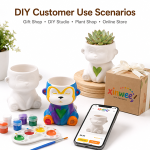 Kit <span class=keywords><strong>de</strong></span> <span class=keywords><strong>pot</strong></span> <span class=keywords><strong>de</strong></span> fleurs en céramique blanche OEM personnalisé avec <span class=keywords><strong>pot</strong></span> à succulentes en forme d'animal pour les commandes en gros <span class=keywords><strong>de</strong></span> marques privées et les cadeaux - Product Image 2