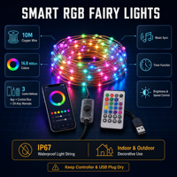 Bande lumineuse LED USB 5V Effet Feu d'Artifice Contrôle par Application Bluetooth RGBIC Couleurs Rêveuses Synchronisation Musicale IP20 Décoration
