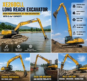 รถขุดตีนตะขาบ XE260CLL แบบยาวพิเศษ ขนาด 27 ตัน สำหรับงานแม่น้ำและงานลาดชัน - Product Image 3
