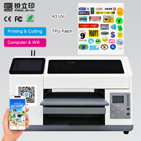Nouvelle imprimante jet d'encre UV A3 et machine de découpe automatique, imprimante UV automatique pour patchs 3D en TPU, logos et autocollants adhésifs