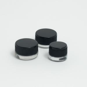 Cannacoast ขวดโหลแก้วเข้มข้นแบบกำหนดเองภาชนะทรงกลมใสพร้อมฝาปิดสีดำสำหรับครีมบำรุงผิวสมุนไพรดอกไม้ทนต่อเด็ก - Product Image 1