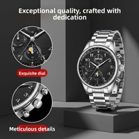 Montre mécanique automatique pour homme en acier inoxydable 316L personnalisée, résistante à l'eau jusqu'à 50 m, mouvement Seagull, verre minéral, aiguilles 42 mm