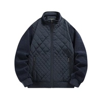 Blouson Bomber Homme Vintage Transfrontalier Matelassé Fin Col Montant Piqué Losanges Imperméable Respirant Décontracté Printemps Polyester