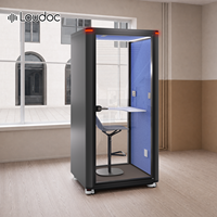Cabine insonorisée individuelle certifiée CE pour bureau, vidéoconférence, studio de podcast, sur roulettes, pour hôtel, centre commercial, avec LED