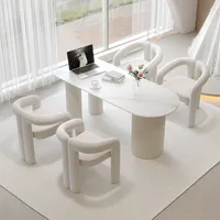 Ensemble de chaises de conférence modernes de style luxueux, fauteuil individuel couleur crème, mobilier écologique pour la maison, salon, chambre à coucher