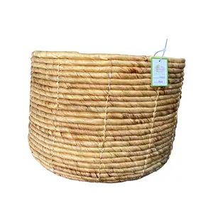環境にやさしい丸い収納バスケット天然水ヒヤシンス籐バスケット整理用ベトナム製メーカー