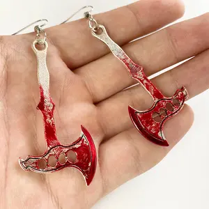 SSeeSY 2024 New Trendy Wholesale sword Wrench hammer saw skull axe mental alloy Halloween Fashion Jewelry Earrings Accessories