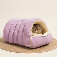 Sac couchage chat ferme epais chaud hiver villa chat nid sommeil coton PP confortable lit chat pour chats