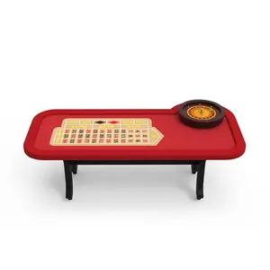 YH 215cm लकी लाल यूरोपीय शैली एच पैर जुआ खेल पोकर टेबल कैसीनो 22 ''रूले पहिया टेबल