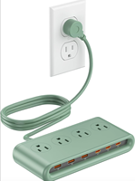 Multiprise, station de charge de bureau 10 en 1, 4 prises AC, 6 ports USB, chargeur rapide GaN pour les voyages, la maison et le bureau